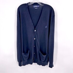 Polo Ralph Lauren Pima Cotton Cardigan Sweater Blue Size XXL